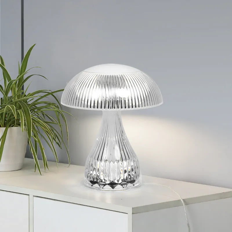 USB rechargeable three-colour changing table lamp with acrylic body