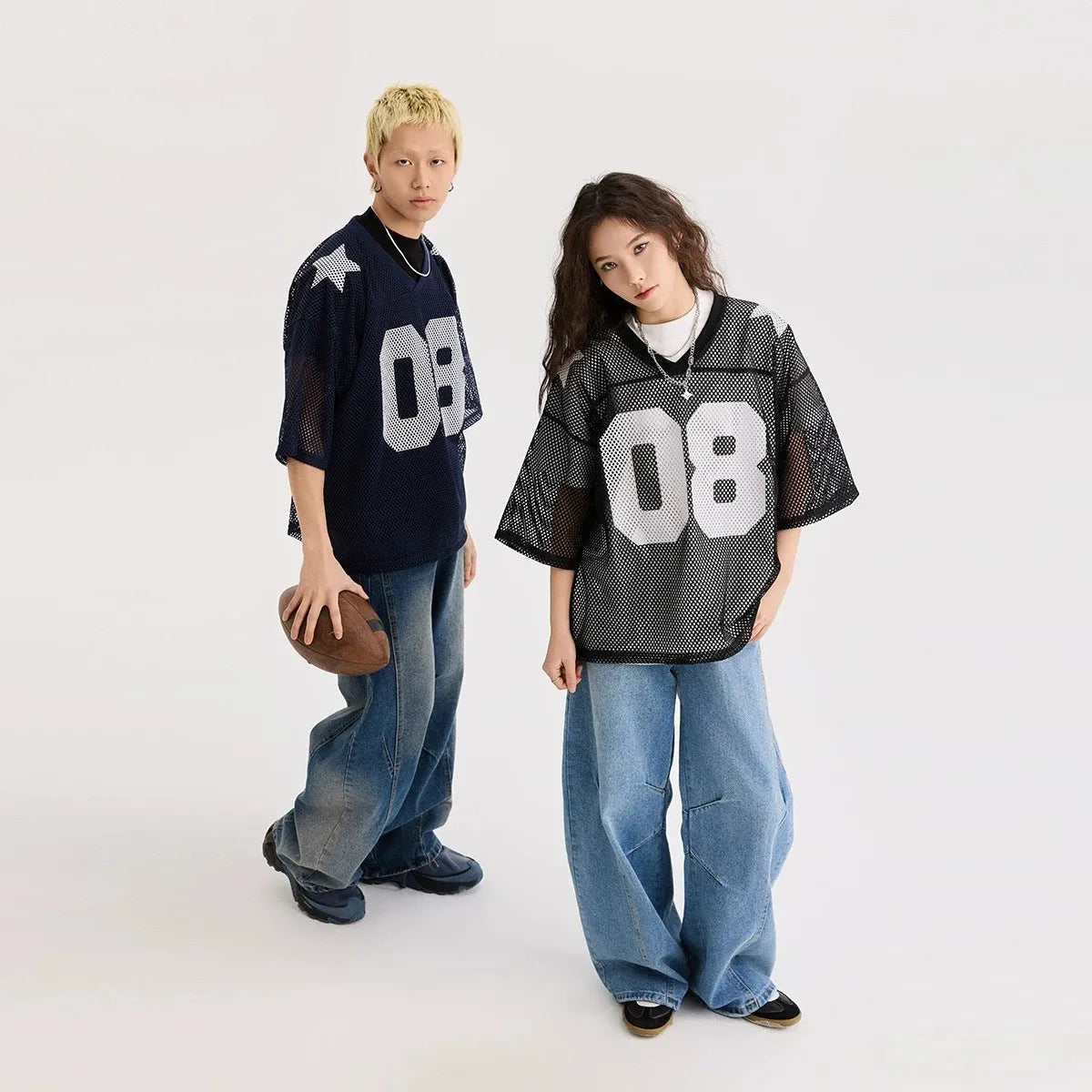 Black loose fit short sleeve pullover shirt with white letter print pattern