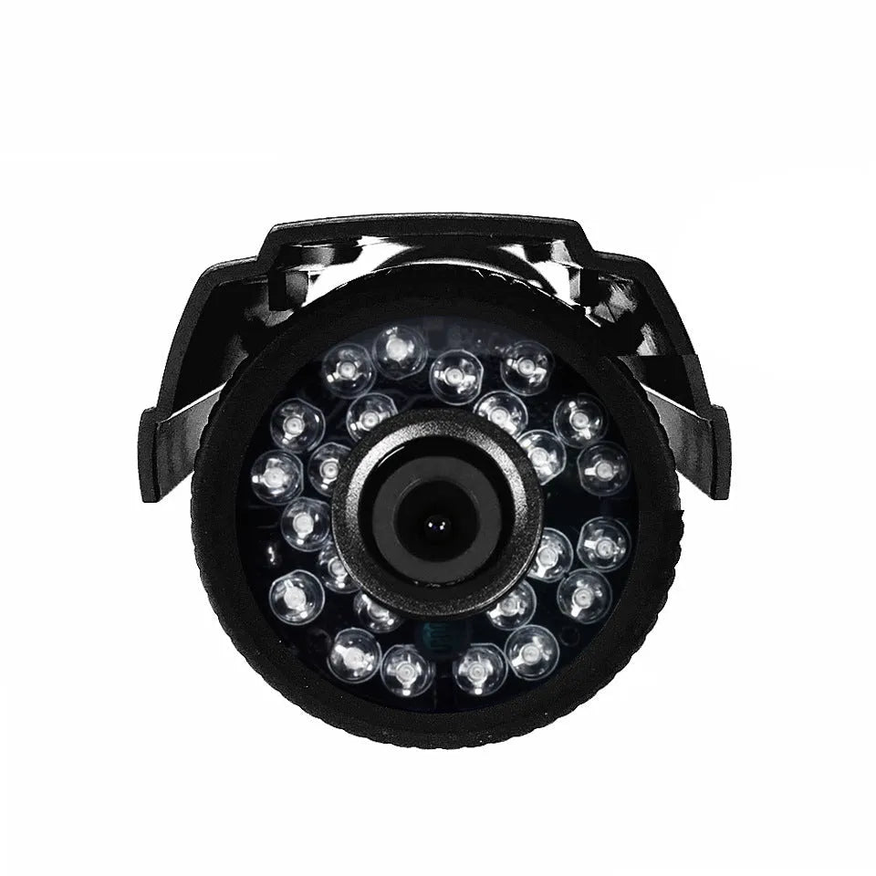 Black AHD HD waterproof outdoor security camera with infrared night vision LEDs