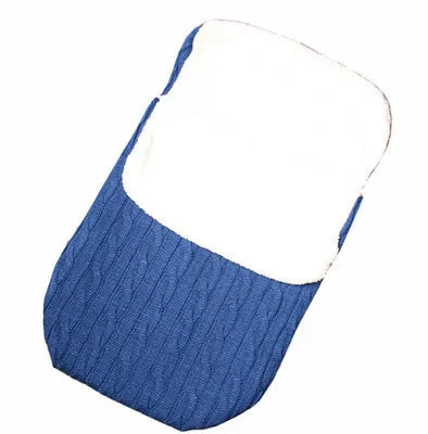 Envelope-style baby stroller sleeping bag in beige with lamb cashmere lining and cotton wool filling