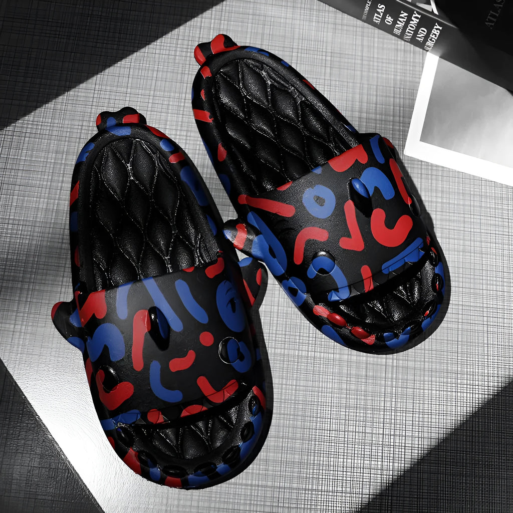 Couple shark design open toe EVA slippers available in multiple colours and sizes 36-45