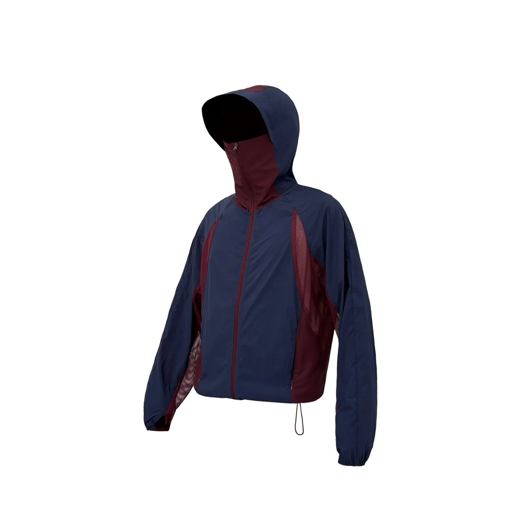 Nylon sun protective clothes with mesh stitching in desert brown colour