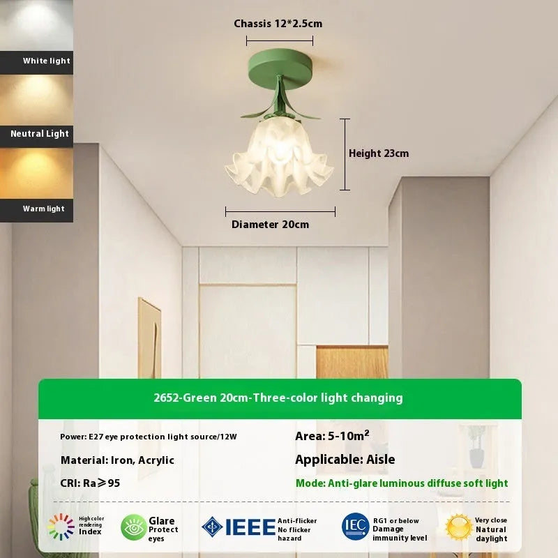 Cream coloured modern LED corridor aisle light with three-colour changing and dimming controls.