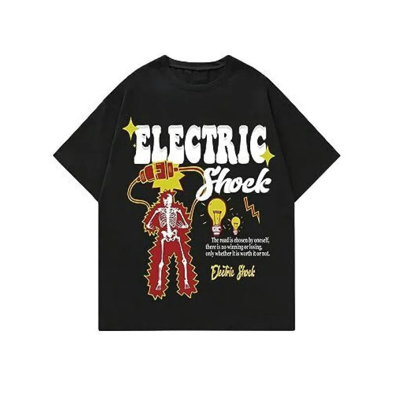 Men's digitally printed short-sleeved sports T-shirt in polyester flat mop cloth, showing graphic pattern detail