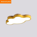 Cloud-shaped LED ceiling lamp in wooden colour with modern design