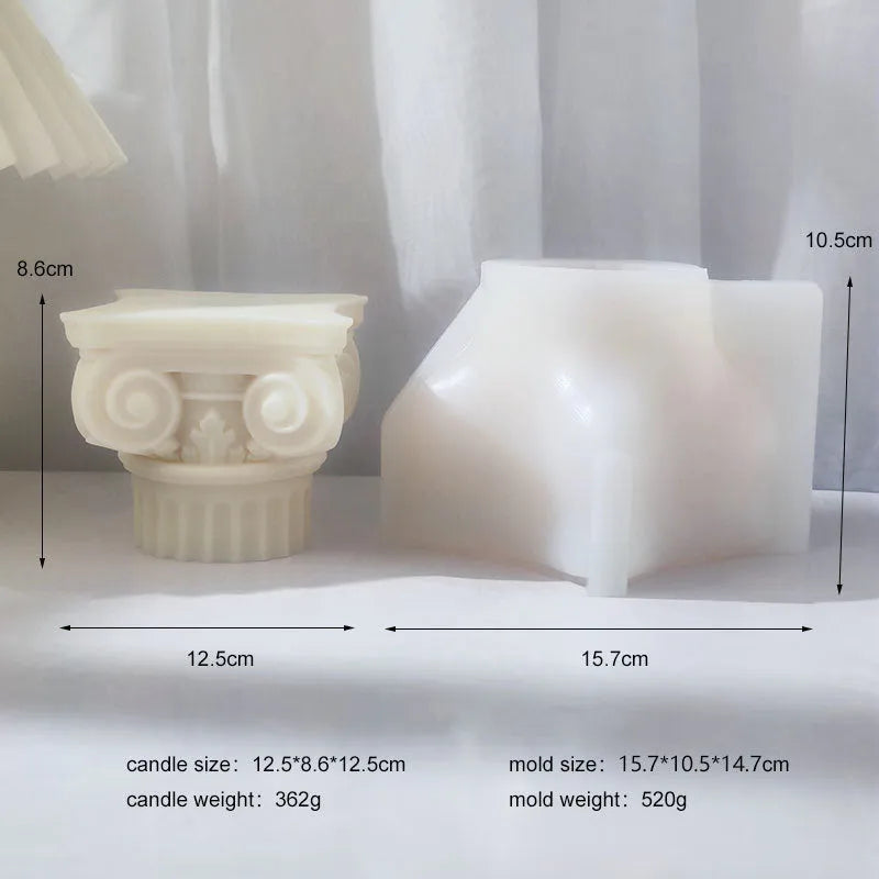 Roman pillar silicone mold for candle making and decorative crafts