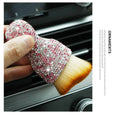 10cm long white PVC car interior cleaning brush for dusting dashboard and vents.