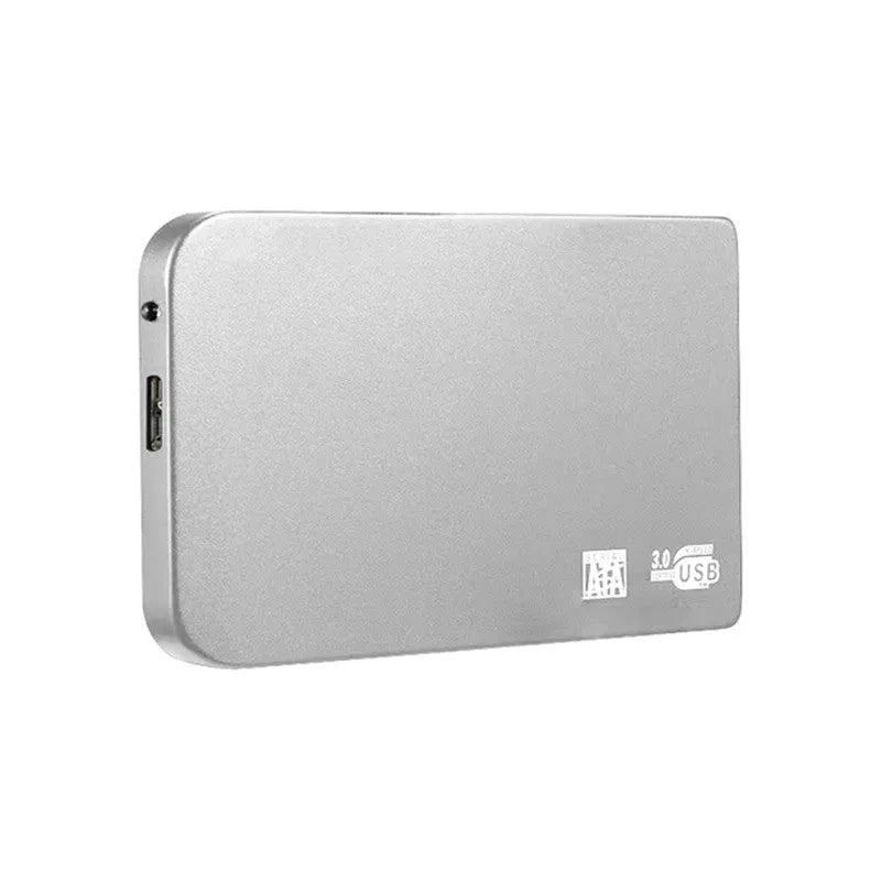 USB 3.0 solid state external hard drive with metal case in black, blue, red, and silver colour options