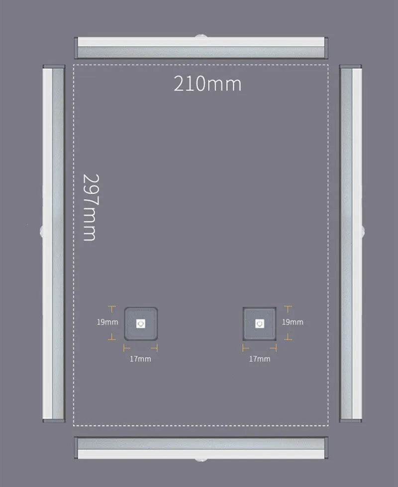 Aluminium magnetic LED strip light for cupboard with motion sensor and USB charging port.