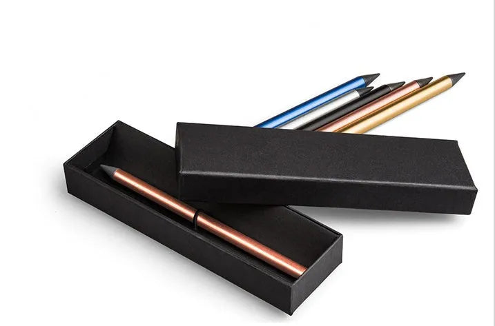 Inkless metal pen with alloy steel nib in silver, gold, rose gold, black or blue