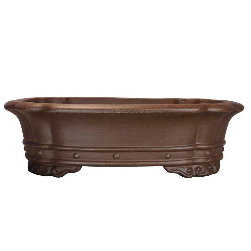 Purple sand handmade rectangular begonia flower pot measuring 51x41x14cm