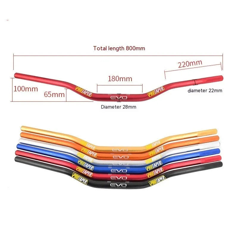 Orange aluminium motorcycle handlebar with 28mm diameter for scrambling bikes