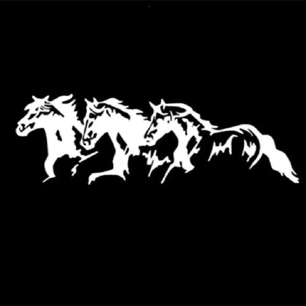 Galloping steed horse design automotive decal sticker for car body, 25cm by 8cm.
