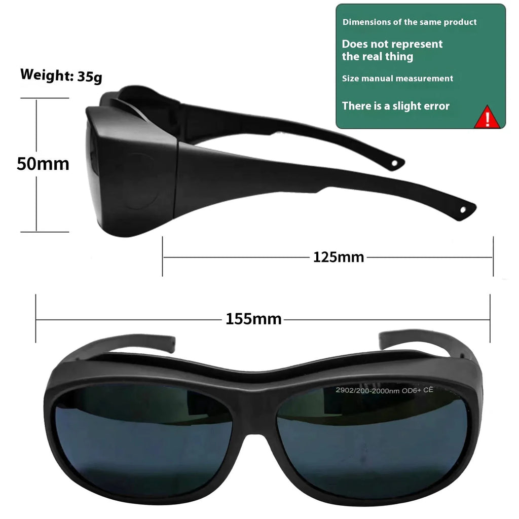Welding anti-glare safety goggles with laser protection for 200-2000nm wavelengths