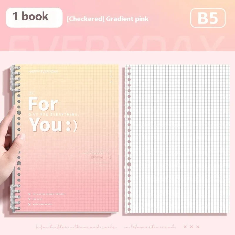 Gradient colour spiral notebook with removable coil binding in A4 and B5 sizes