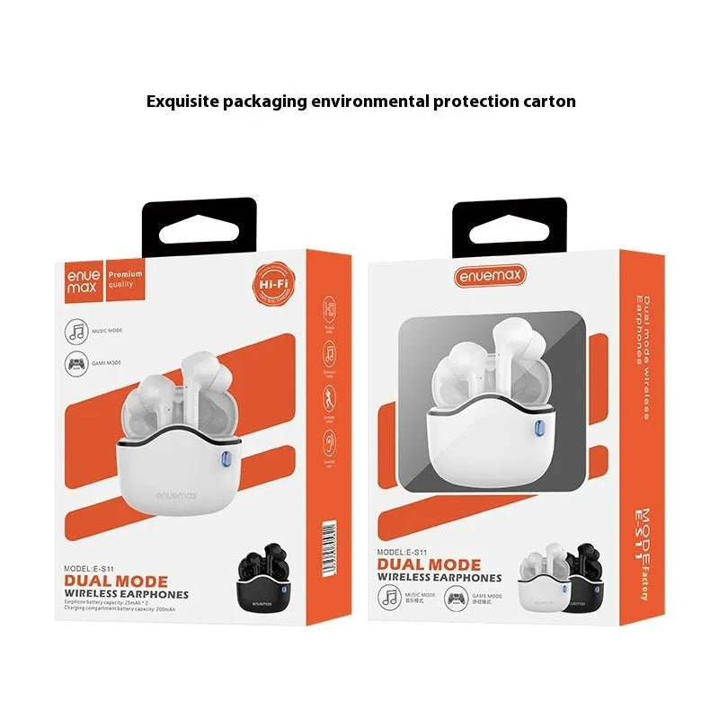 In-ear Bluetooth headset with PC ABS build, waterproof rating, and breathing light in black colour