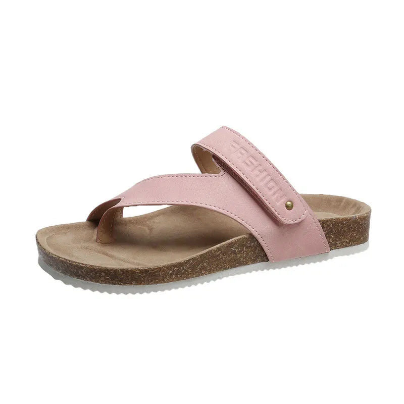 Blue flat toe ring flip-flops with a thick foam sole on a solid background.