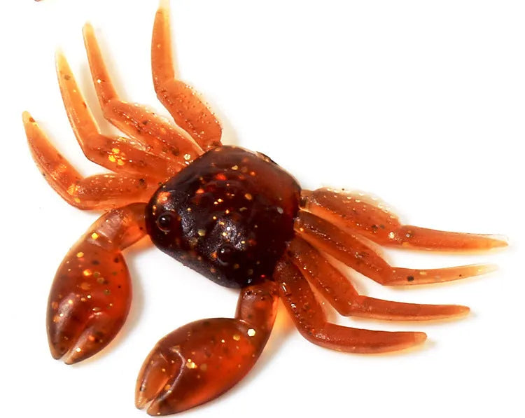 8cm PVC crab fishing lure in red or brown colour option for saltwater and freshwater fishing
