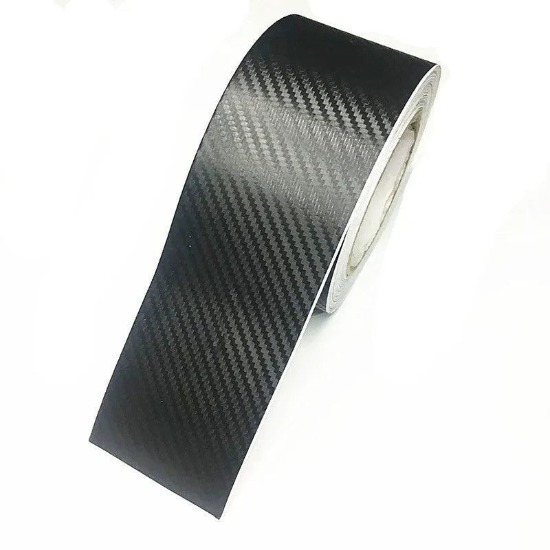 Matte black 3D carbon fibre adhesive roll for car door sill and bumper protection