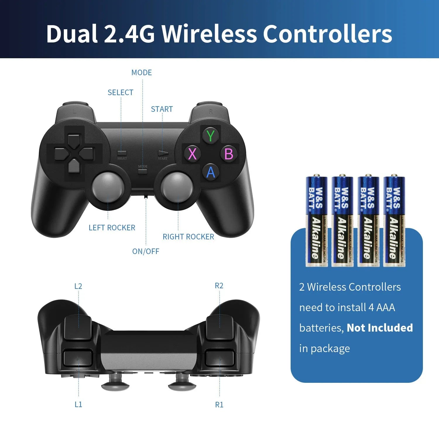 Wireless open source game console with handle on a table next to an HD television.