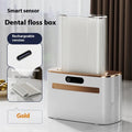 Dark grey automatic electric dental floss box with rechargeable battery and floss refills
