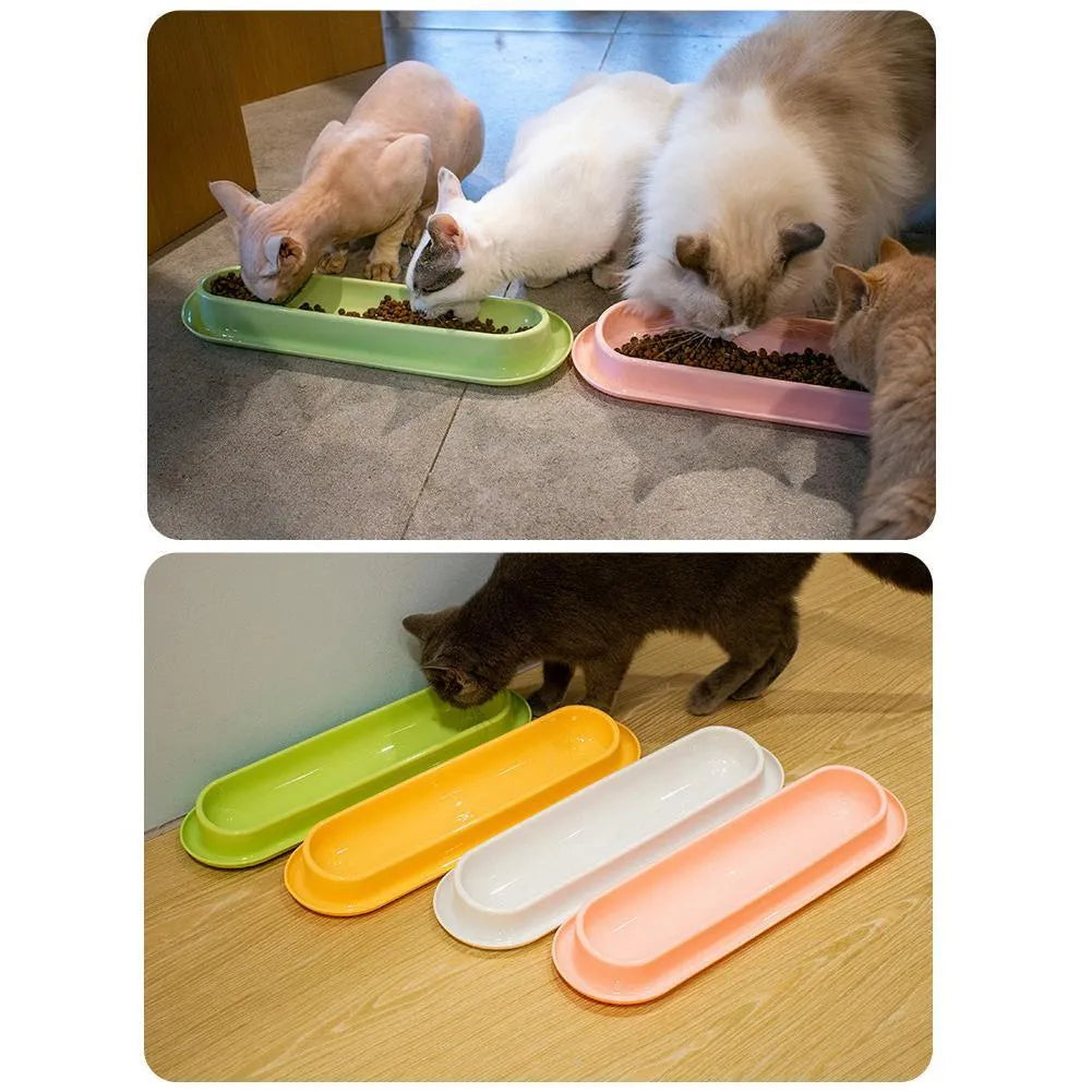 Green portable pet bowl set with two bowls and a silicone leakproof mat for cats and dogs.