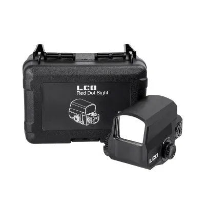 Tactical red dot rifle scope with holographic sight mounted on 20mm Picatinny rail
