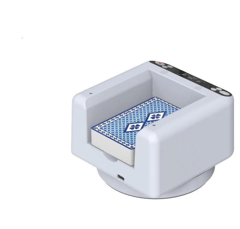 Automatic poker dealing device with plastic housing and card dispenser