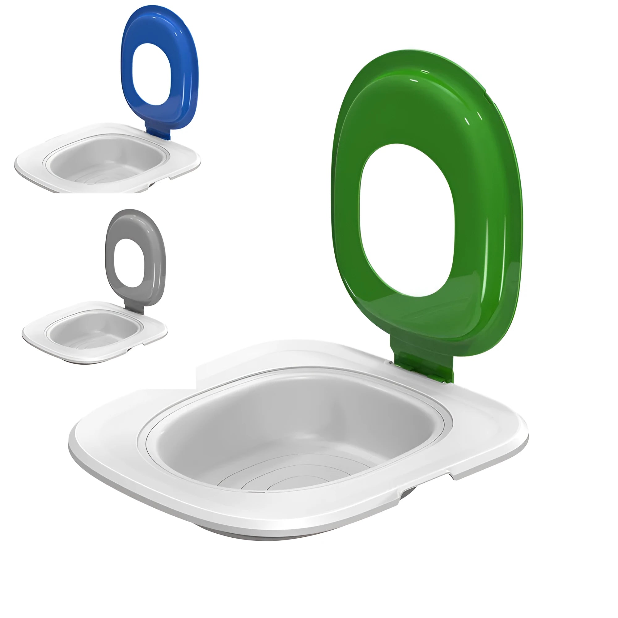 Fifth Generation cat trainer toilet with integrated mat tray in blue colour option