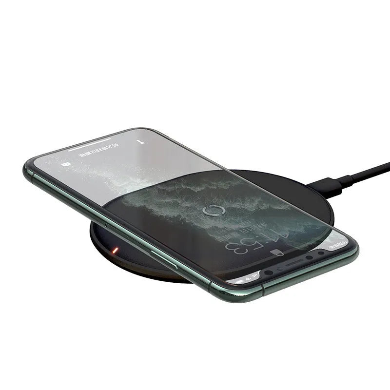 Baseus Rough Wireless Charger 15W pad in black or white with Type-C cable and textured surface