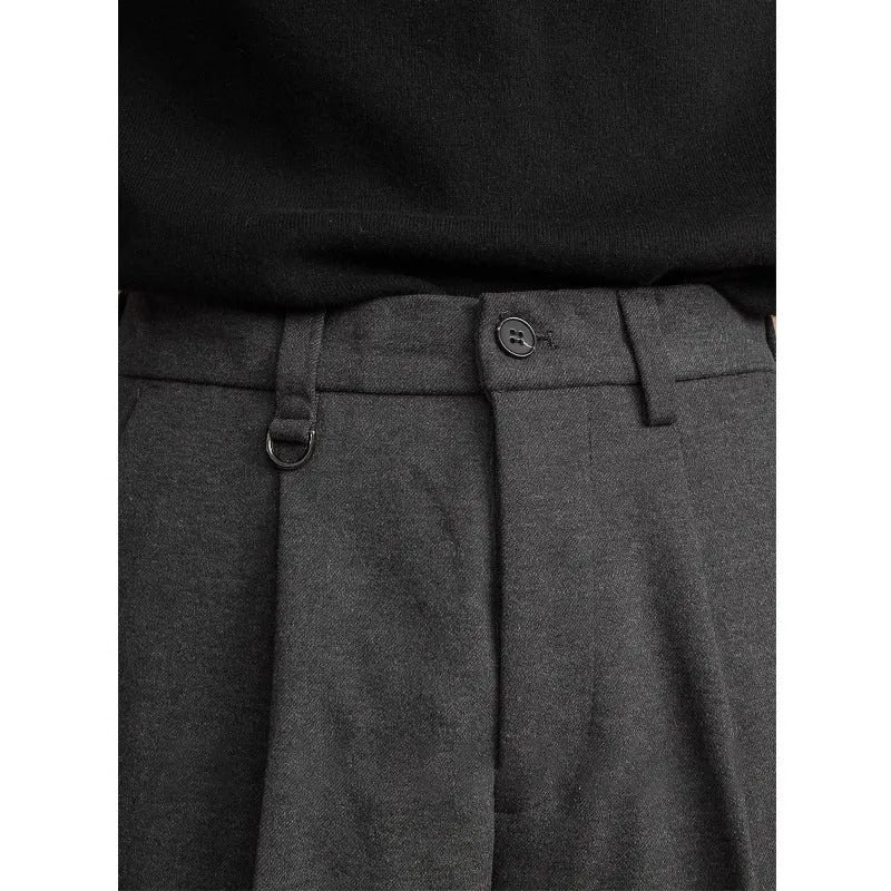Men's straight-leg trousers in light business style, polyester fabric, available in multiple colours