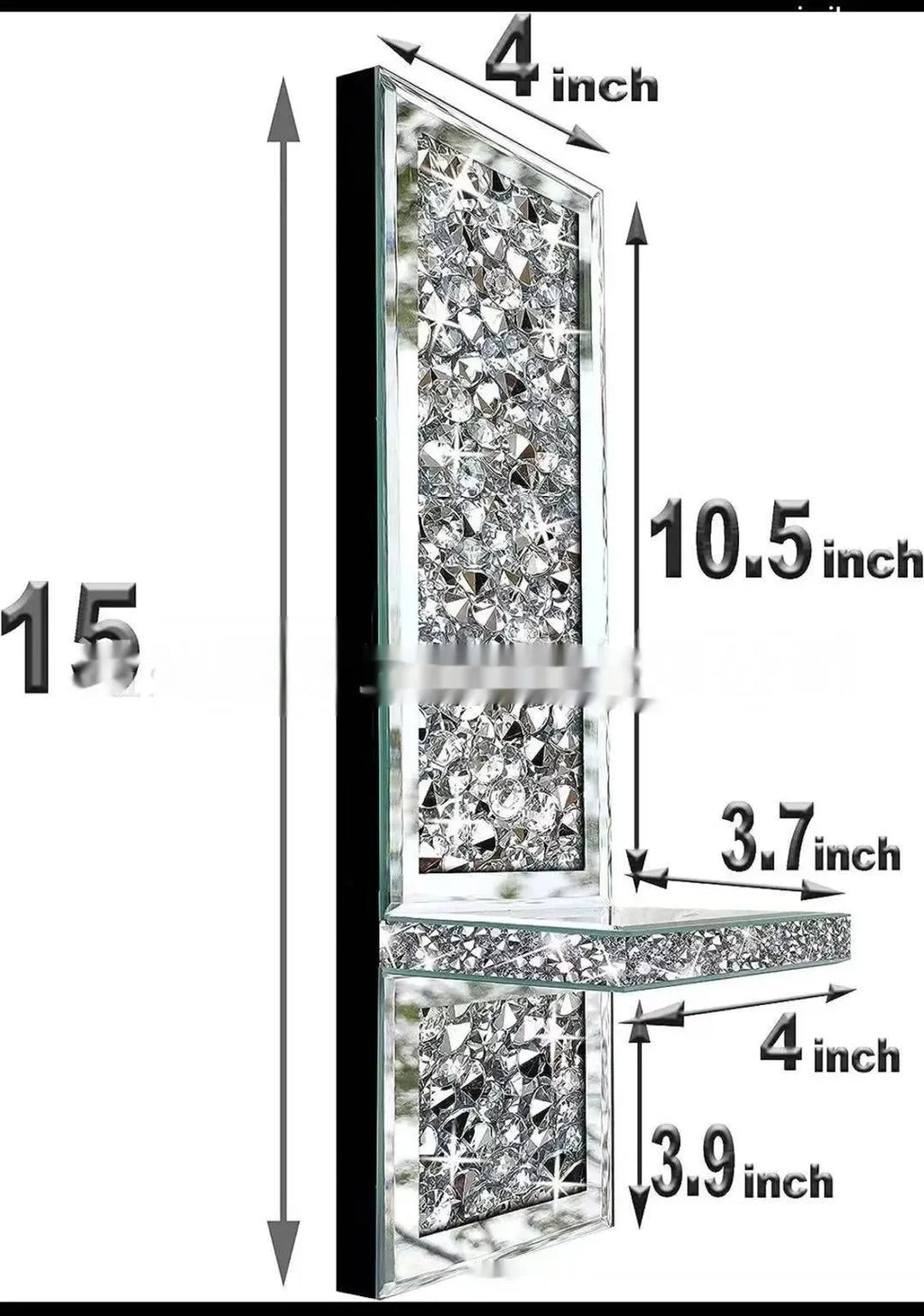Pair of silver mirror glass wall-mounted candle holders with modern design
