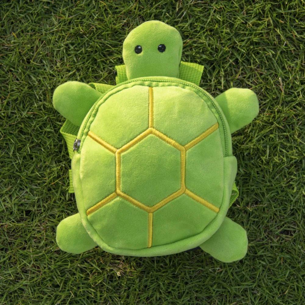 Cartoon turtle shape dog backpack harness vest for small dogs and cats in velvet.