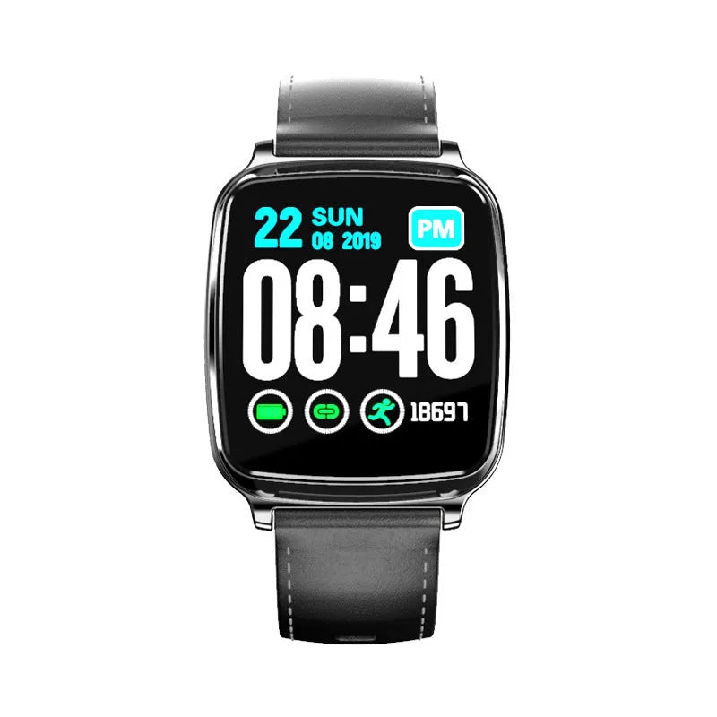 M8 smart sports bracelet with zinc alloy body and TPU strap on a wrist, displaying heart rate data.