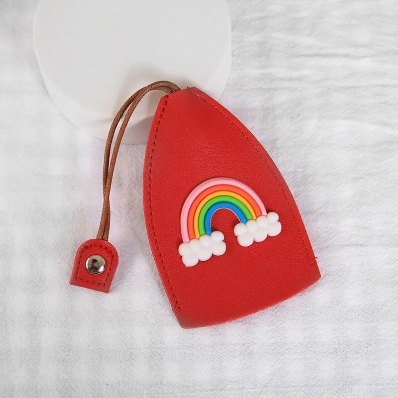 Cartoon pull-out key case in PU leather measuring 14 by 7.5 centimetres