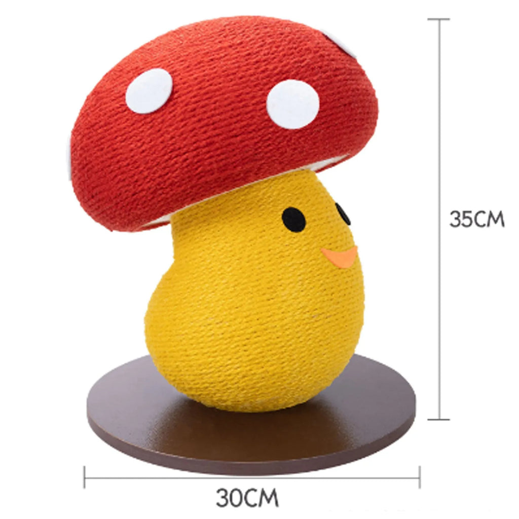 Foldable mushroom-shaped cardboard cat scratcher lounger for indoor claw grinding and furniture protection