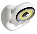 White ABS plastic induction table lamp measuring 13.3 x 9.8 x 15.8 cm