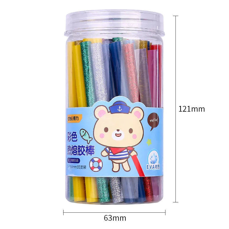 55 transparent hot melt glue sticks with 7mm diameter for glue gun use