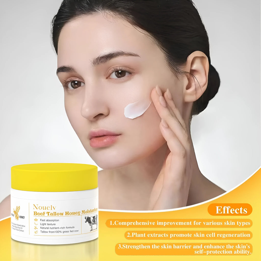 50g jar of honey tallow moisturising cream for dry and combination skin hydration