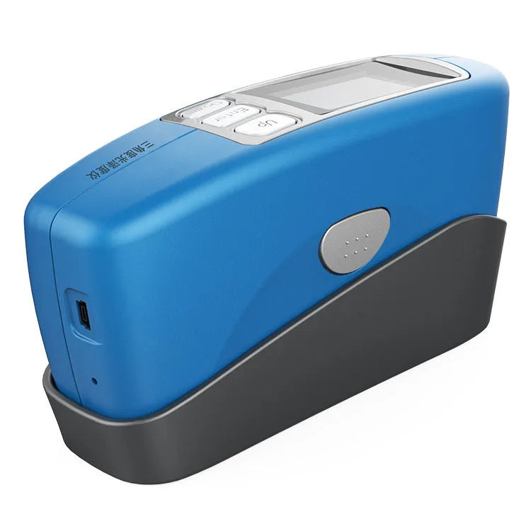 Portable glossiness tester for ceramic and stone surface measurement with angle selection options