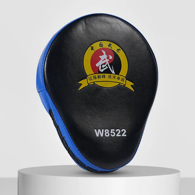 Boxing punch mitts and hand targets for Muay Thai training in curved and flat styles with multiple colour options
