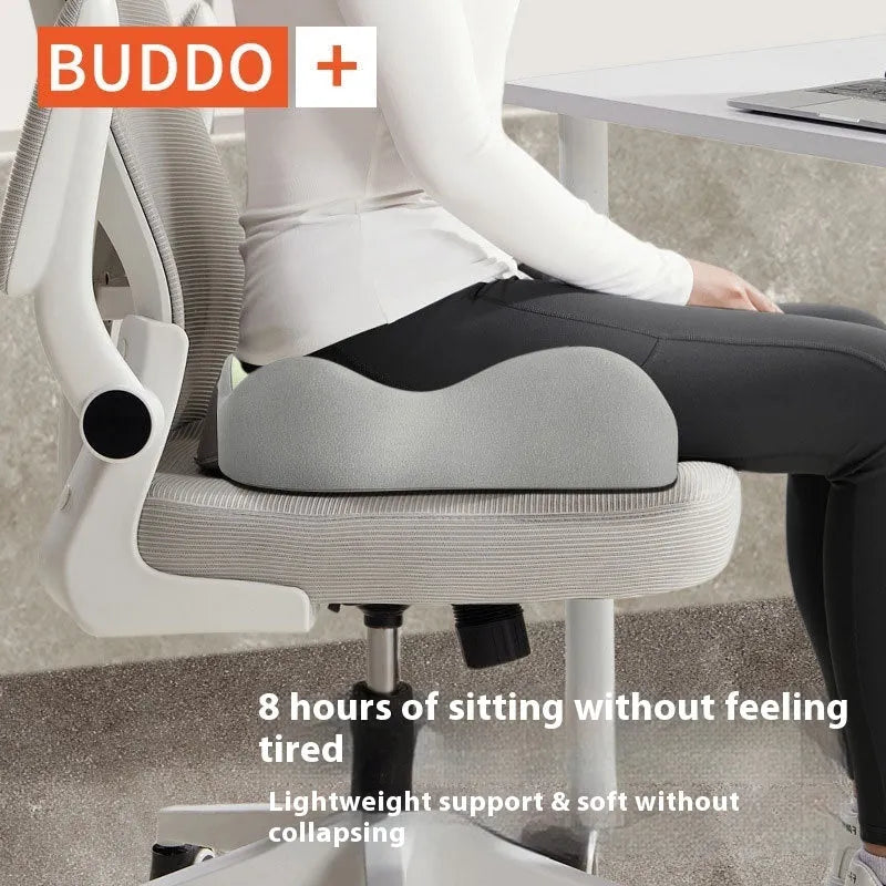 Memory foam seat cushion for office and home use in various colour combinations including grey, blue and pink options