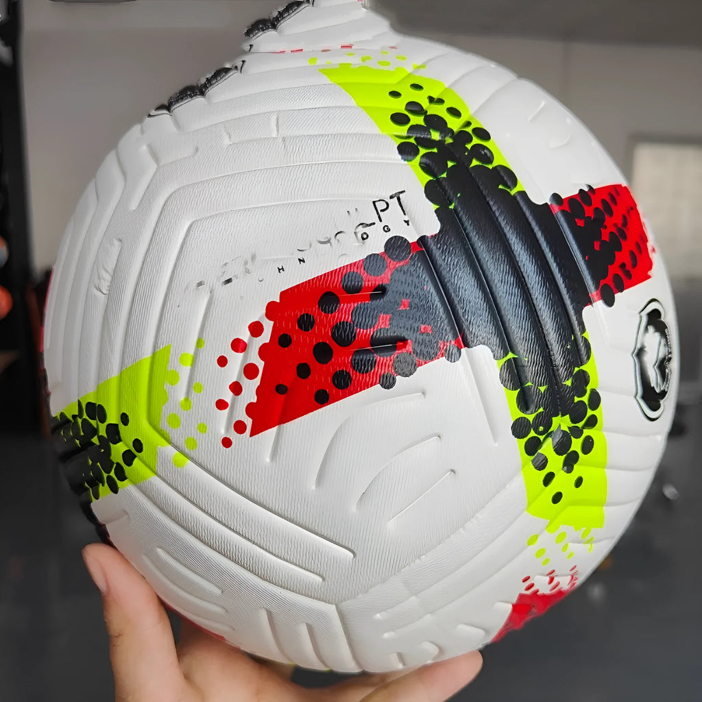 Fluorescent green seamless thermal adhesive patch football size 5 for club training and matches
