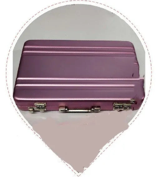 Slim aluminium alloy metal card holder in six colour options: red, blue, black, silver, pink, and gold.