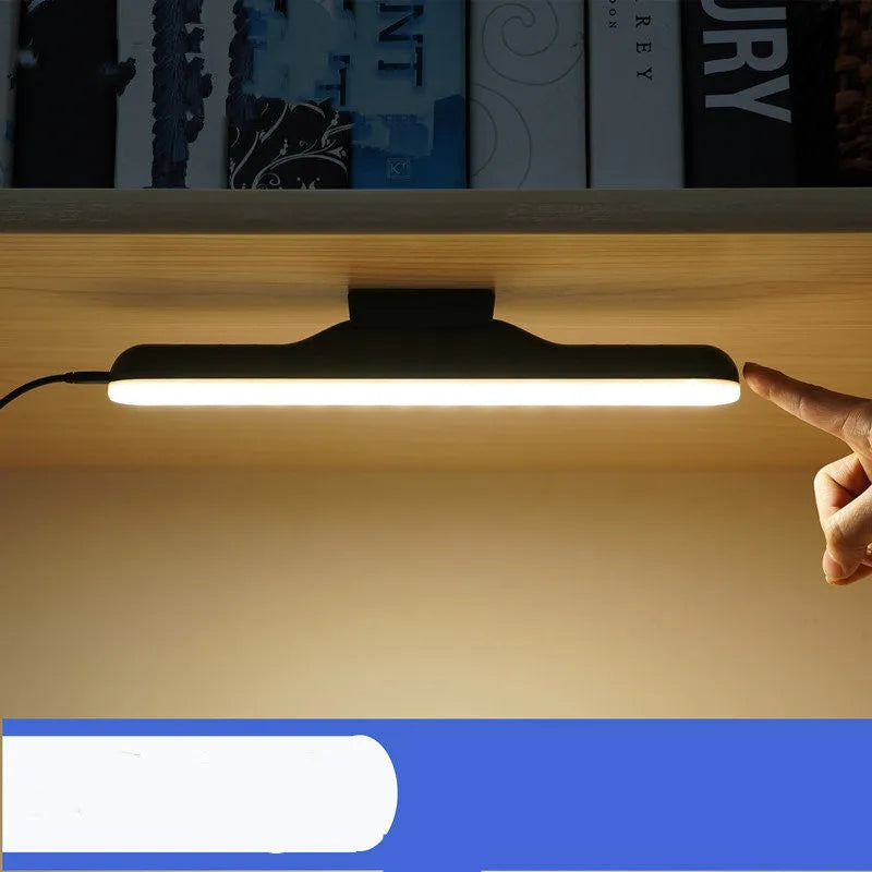 Modern plastic LED desk lamp with touch controls and adjustable brightness settings