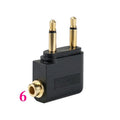 Black Bluetooth 5.4 audio adapter with 3.5mm plug for wireless streaming to car stereos and speakers