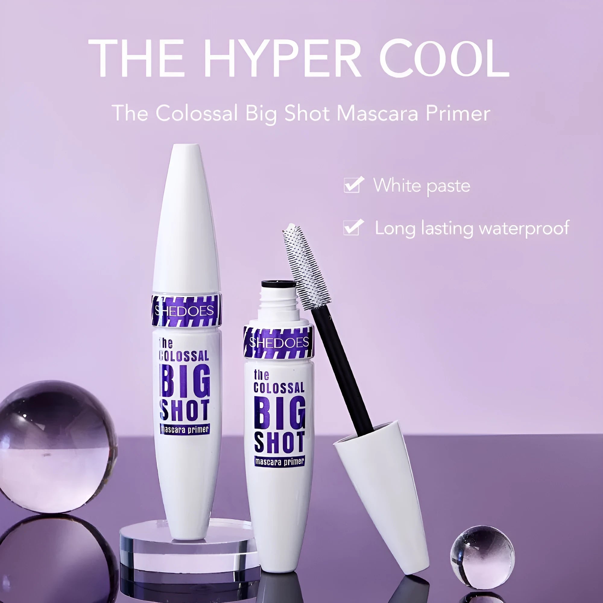 White waterproof mascara tube with thickening and curling quick-dry formula 10ml