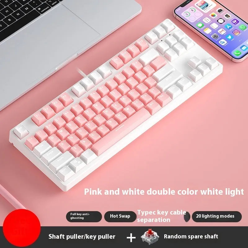 87-key mechanical keyboard with two-tone colour options and hot-plug switch capability