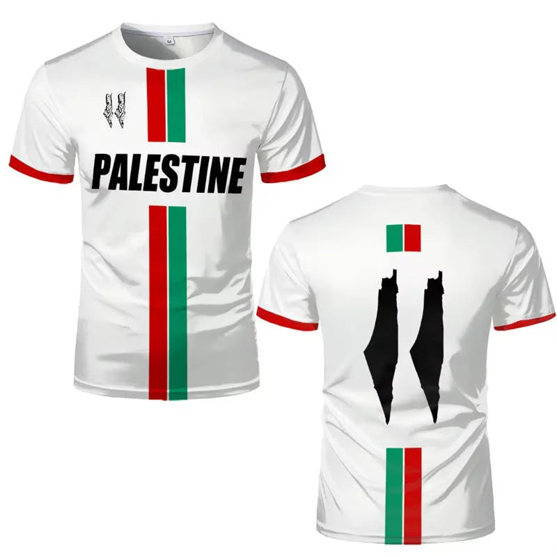 Black and white 3D printed football t-shirt with stereographic pattern, half sleeves, and regular fit