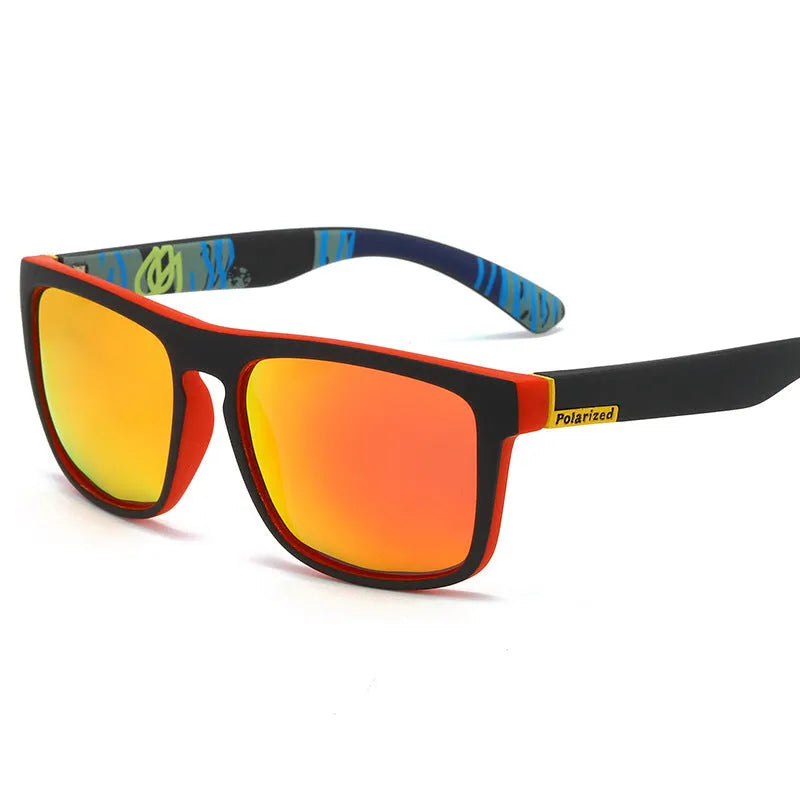 Elastic paint fashion sunglasses square frame UV400 polarised lens sporty style for men and women